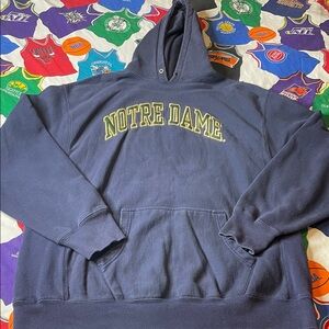 Vintage Notre Dame Embroidered Hoodie